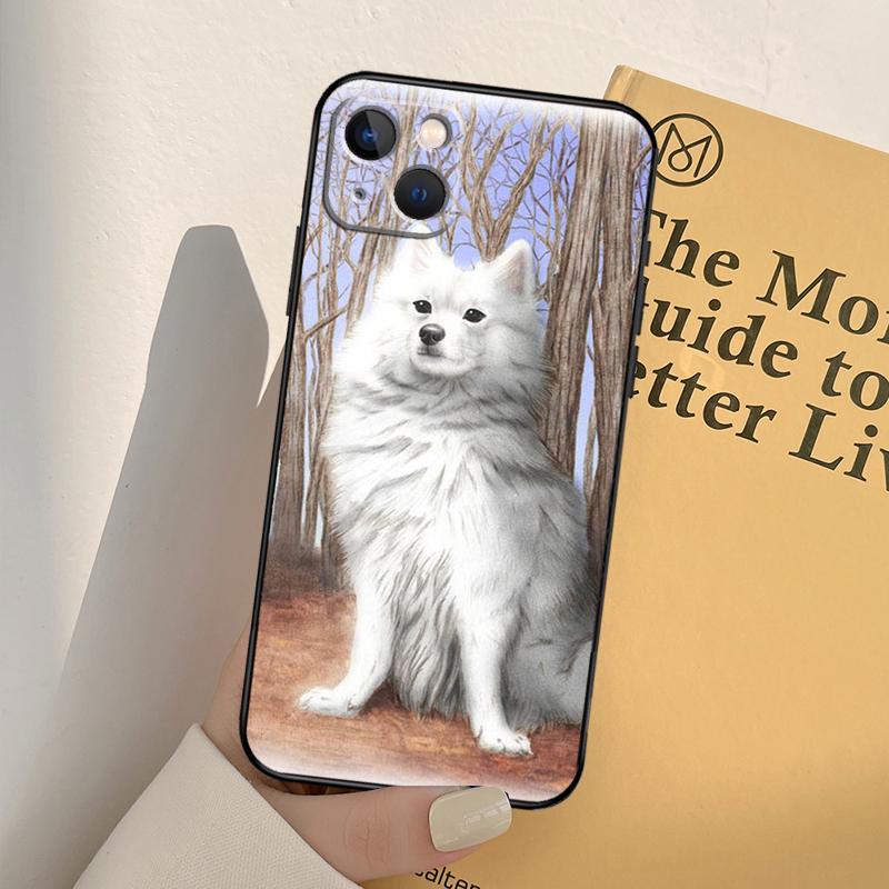 Japanese Spitz Dog Case For iPhone 16 15 14 Pro Max Plus 13 14 15 Pro Max 11 12 Mini Cover Coque
