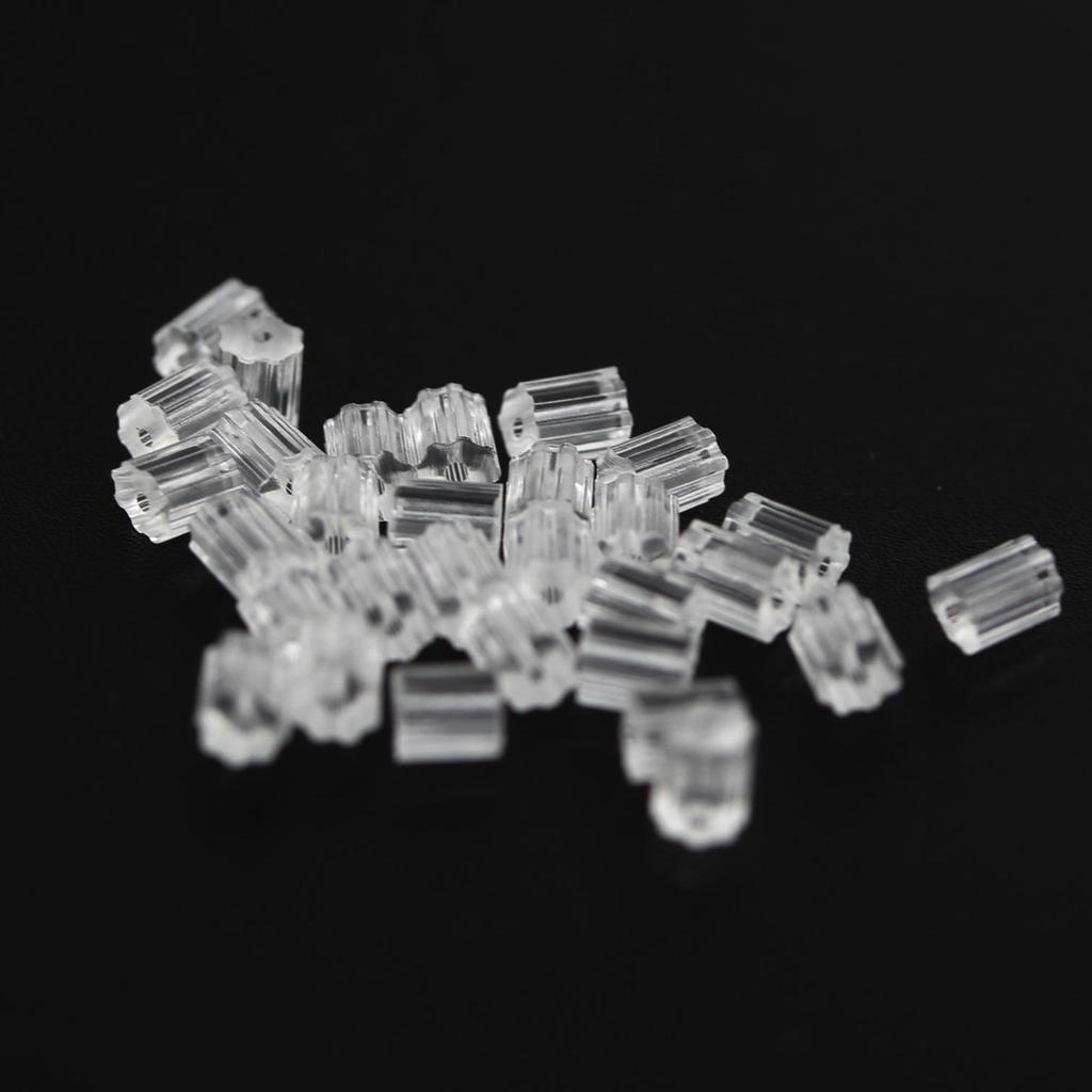 DIY Earring Accessories: Transparent Plastic Earplugs in Pentagonal, Octagonal, and Cylindrical Shapes