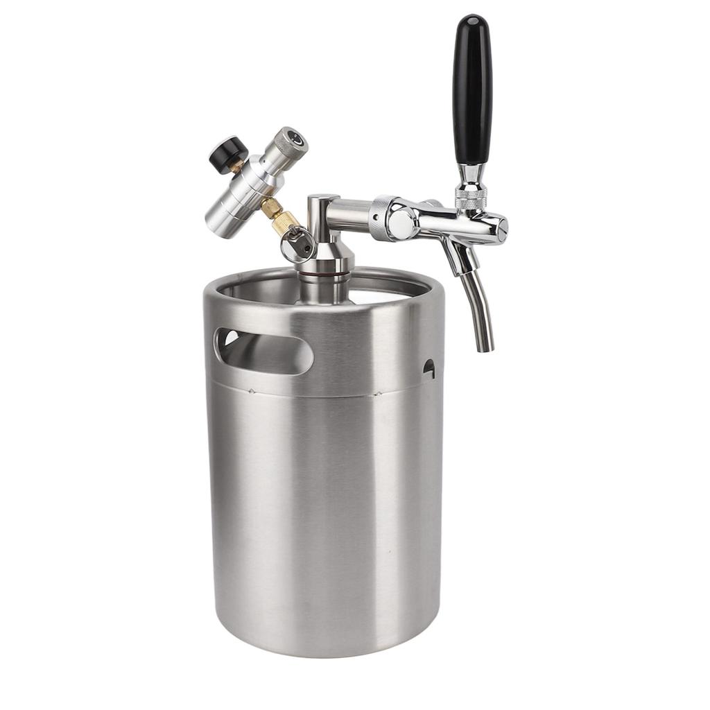 Mini butoi de bere Growler 5L din oțel inoxidabil sistem portabil de dozator sub presiune pentru acasă cu 60PSI