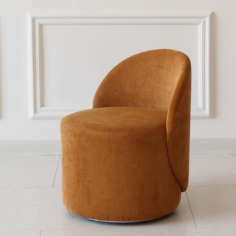 Makeup Stool with Backrest - Ins Bedroom Style, Light Luxury Minimalist, Rotatable Household Chair, Matches Dressing Table