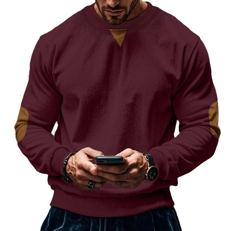 Herren T-Shirt locker neu Rundhals lässig Cord Herren Langarm T-Shirt Herren Tops