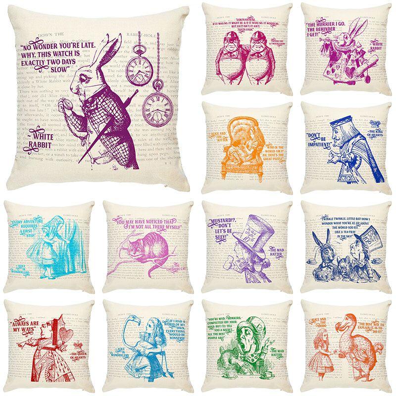 Elegant Alice In Wonderland Cushion Mad Hatter Pillow Perfect For Christmas Gift And Home Decoration