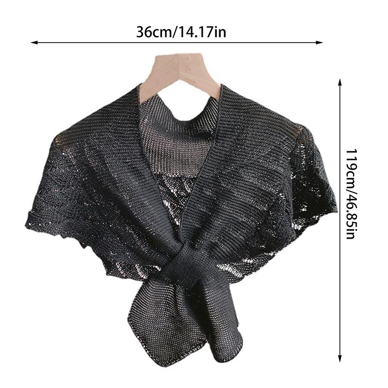 Gefälschte Kragenschal Damen Bluse Schultern Gefälschter Kragen Umhang Geknoteter Strickschal Einfarbiger Halsschutzschal