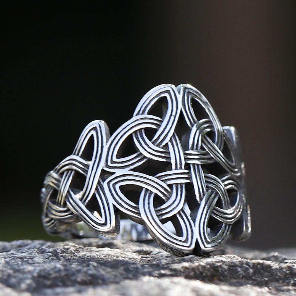 Vintage Celtic Knot Totem Ring for Men Viking Warrior Jewelry Nordic Mythology Fashion Gift Domineering Style