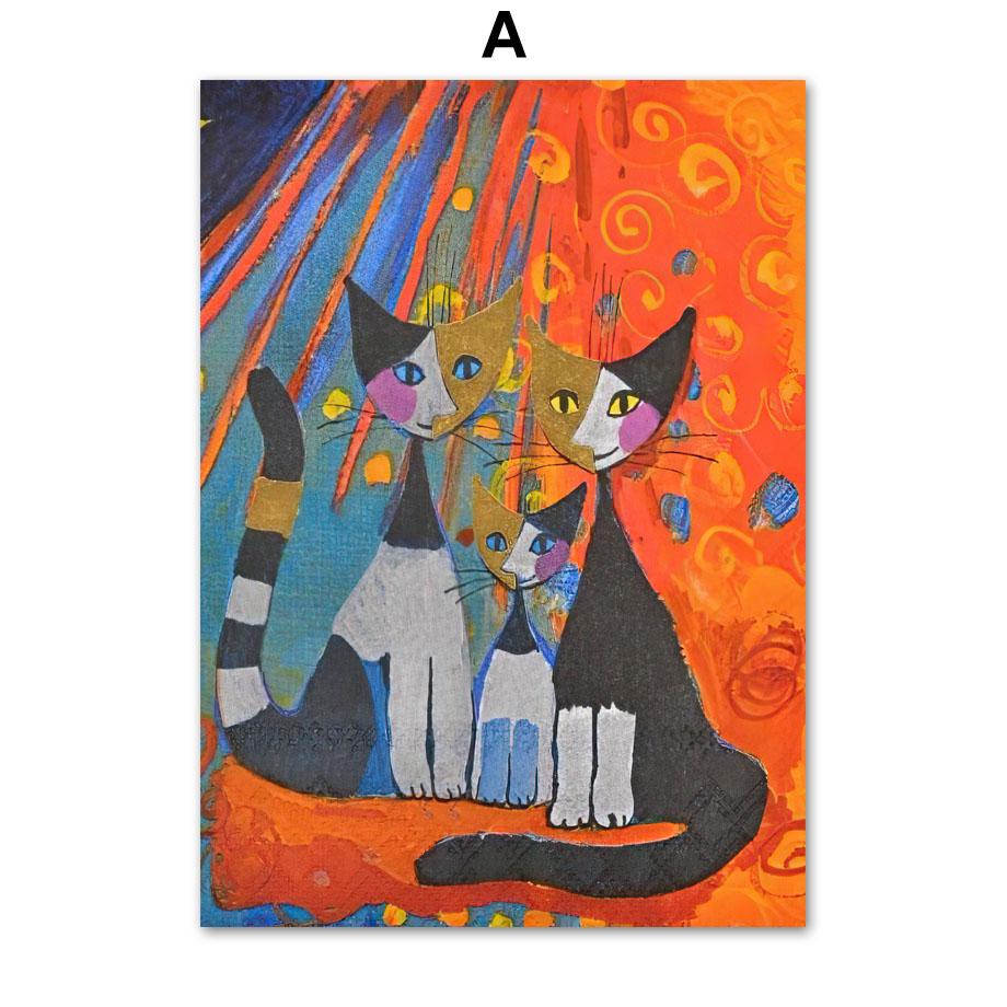 

Сад кошек Настенное искусство Фреска Абстрактная живопись на холсте Винтажные скандинавские постеры и принты Настенные картины для декора гостиной 21cm×30cm NoFrame