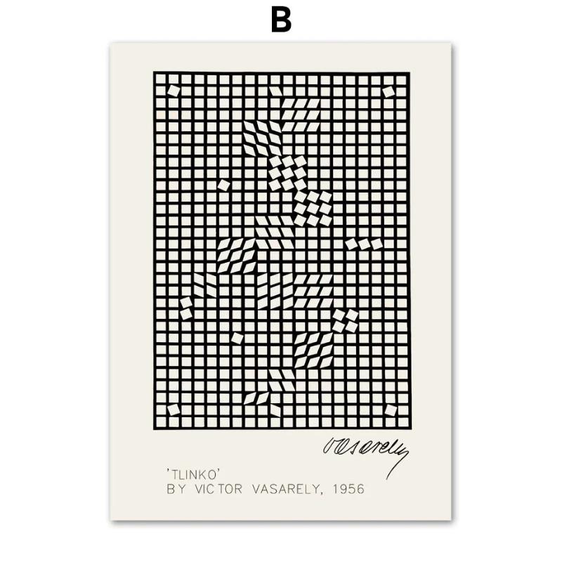 Nordic Victor Vasarely Zebra Psychedelic Geometry Wall Art Poster and Prints Canvas Painting Wall Pictures for Living Room Decor