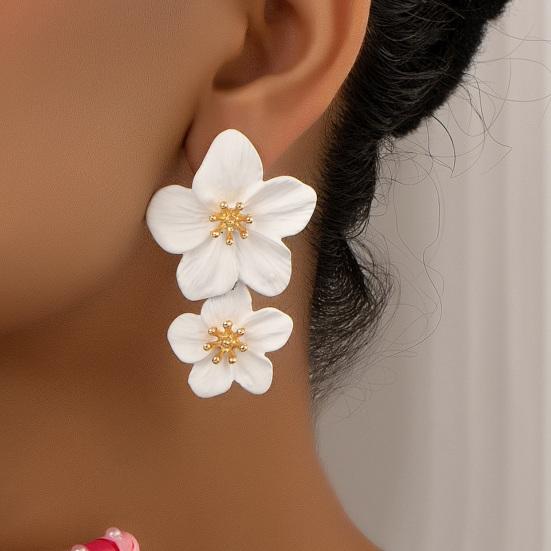 Orecchini A Fiore Oro Grandi – 10 Stili Floreali In Acciaio Inox, Gioielli Donna