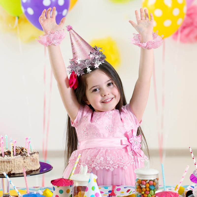 Kids Birthday Party Hat Paper Crown Caps for 1st Boy Girl Birthday Party Decoration Supplies Photo Props Gold Silver Pink