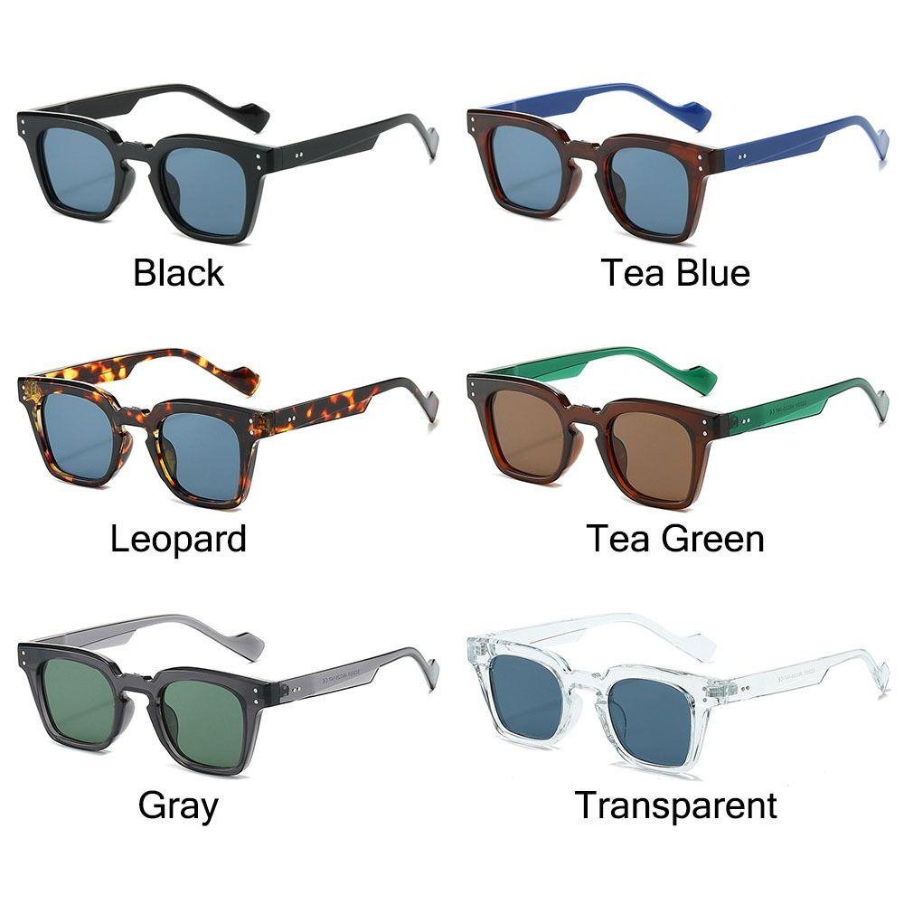 Trendy Punk Square Sunglasses Uv400 Protection  Small Shades Vintage Eyewear For Women & Men