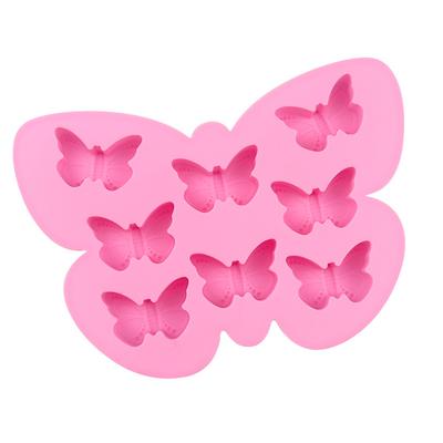 8-hole Butterfly Silicone Handmade Soap Mold Cake Chocolate Decoration Handmade Jelly Mold Baking Accessories Spot Wholesale