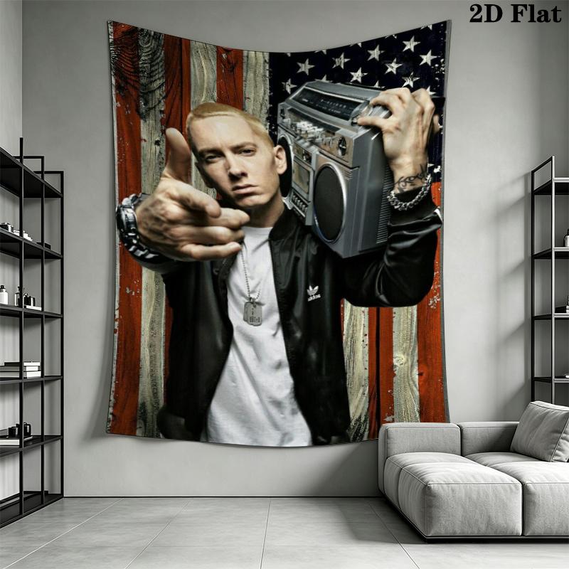 Eminem Wall Tapestry Aesthetic Wall Hanging Printed Fabric Blanket Decorative Tapestries for Bedroom Living Room Home Decor
