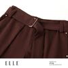 ELLE Women's High-Waist Lamb Wool Wide-Leg Pants
