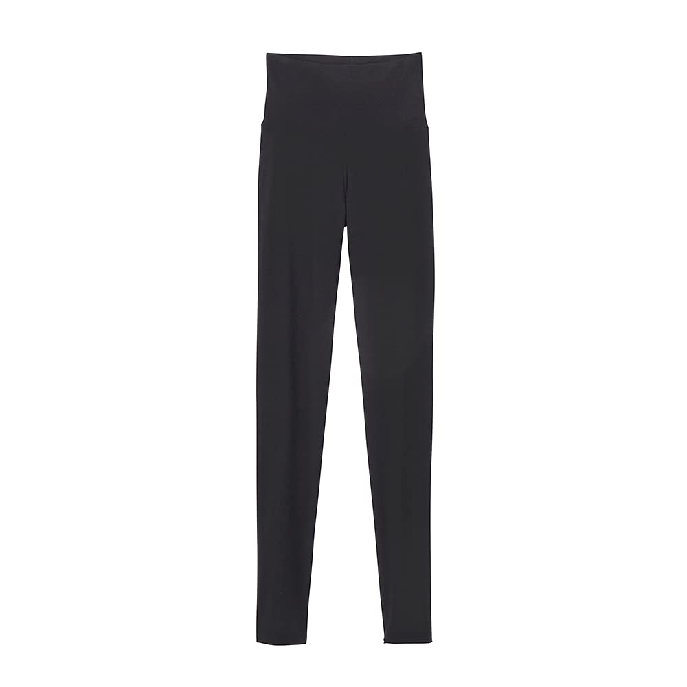 Gunze HOTMAGIC MH7861P Belly Warmer Cotton Fleece Long Black Women's Leggings, Blend, Lining, Moisture-Wicking, Heat-Generating, Length,