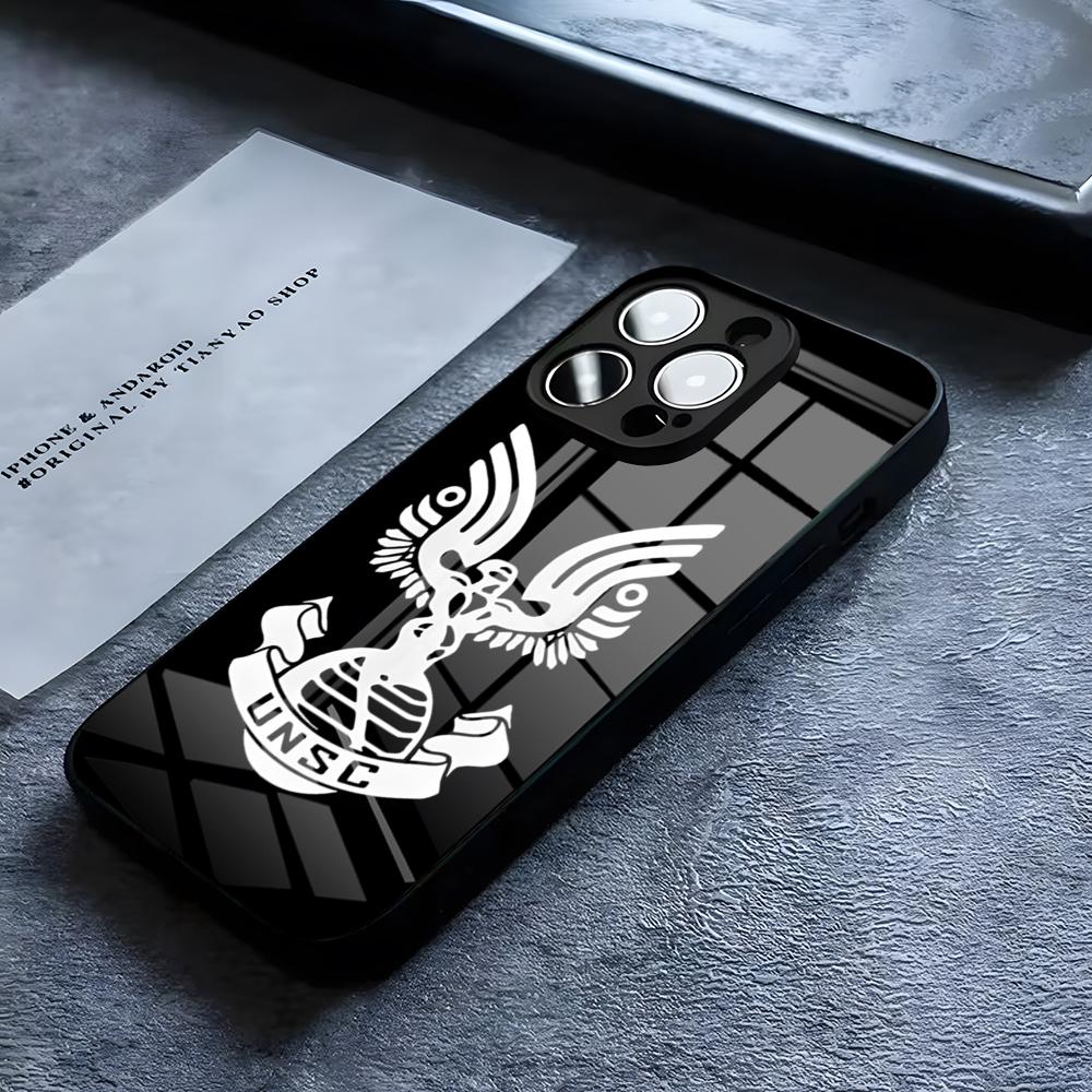 

Unsc Logo Phone Case For IPhone 17 16 15 14 Pro 11 13 12 Mini XS XR Max 6 8 7 Air Plus SE Glass Luxury Design Cove iPhone 15 Pro