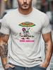 Mens Summer Beach TShirt Bone Chillin Skeleton Print Cotton Short Sleeve Round Neck Breathable Oversized Relaxed Daily Wear