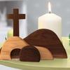 Easter Resurrection Scene Christ Figurine Decoration Wooden Tiered Tray Kit Handcrafted Jesus Nativity Sign For Home Church
