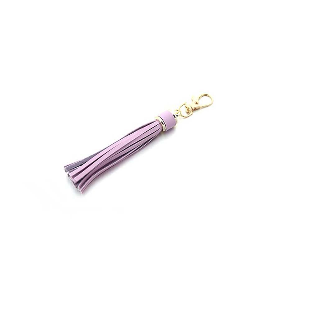 Fashion Gold Colour Alloy Lobster Clapes Leather Tassel Pendant Keychain for Women's Bag Accessories