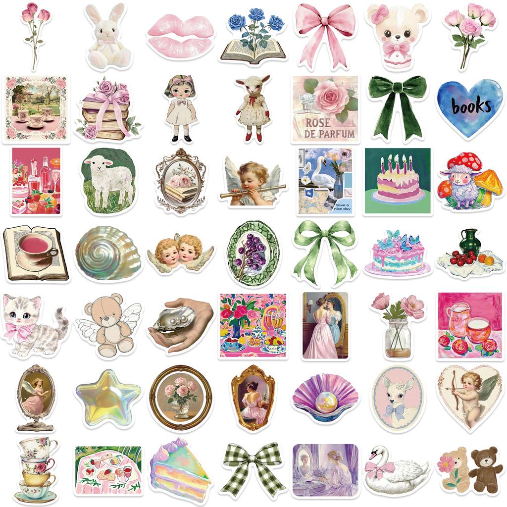 56 Cartoon Pink Mysterious Girl Graffiti Stickers Decorate Guitar Notebook Suitcase DIY Waterproof