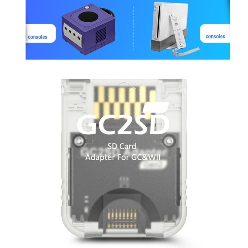 Transparent TF Card Reader for GC2SD Gen2 TF Card Adapter Game Memory Card Adapter Enhances Gaming Experience