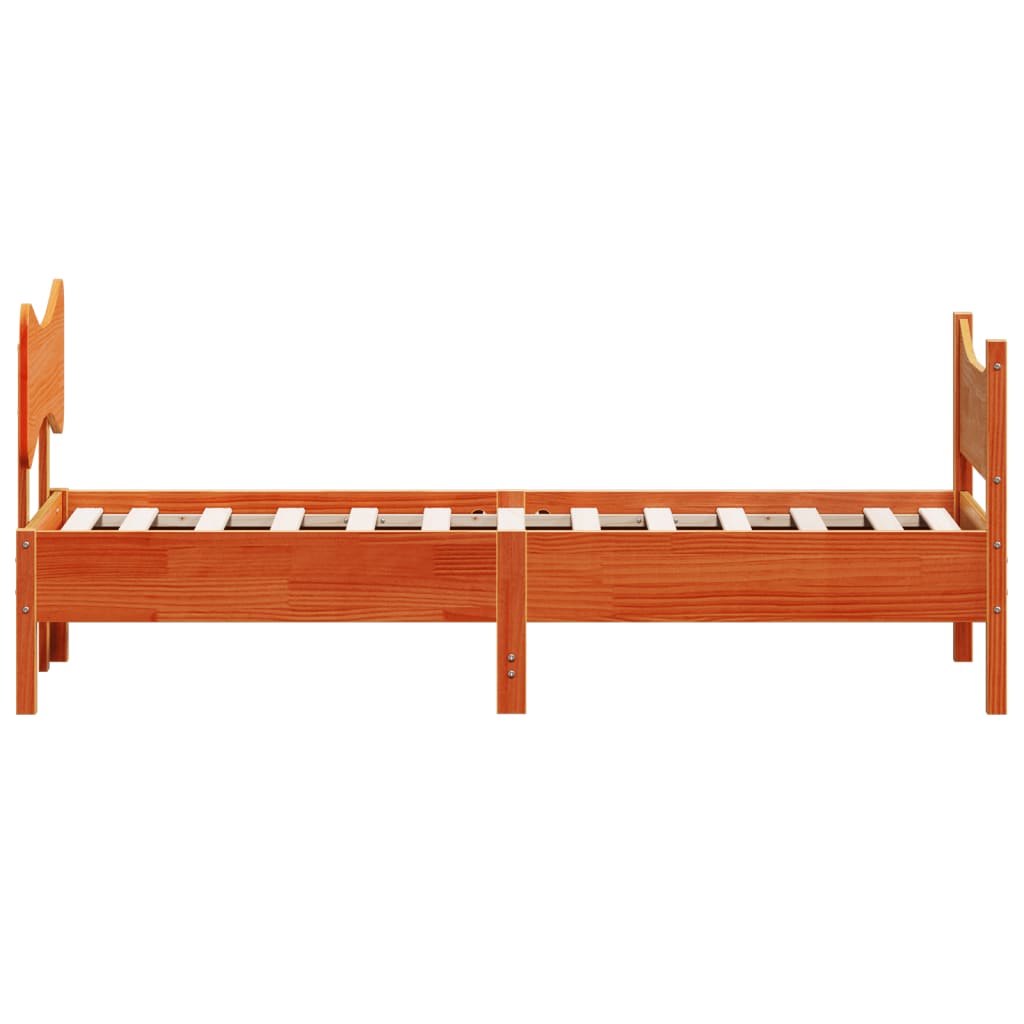 Solid Wood Bed without Mattress Wax Brown 75x190 cm Pine Wood