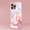 Kreatives Marmormuster Rosa Metallic Lack Glas Hartes Handygehäuse für iPhone 17 16 15 14 13 12 11 Pro Max Plus 16E 17Air Hülle