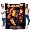 Halloween Michael Myers Throw Blanket - Cozy Plush Fleece Blanket Featuring Iconic Horror Movie Design with Michael Myers and Ki