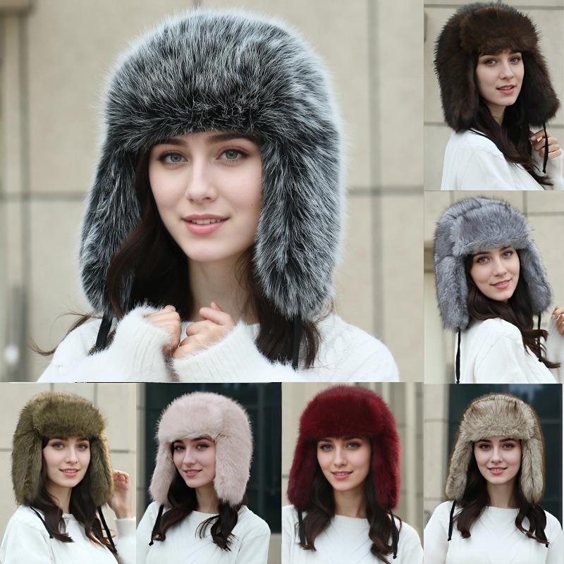 Full fluffy hat, winter cold-proof and warm hat, cotton thickened ear protection hat, outdoor leisure men and women