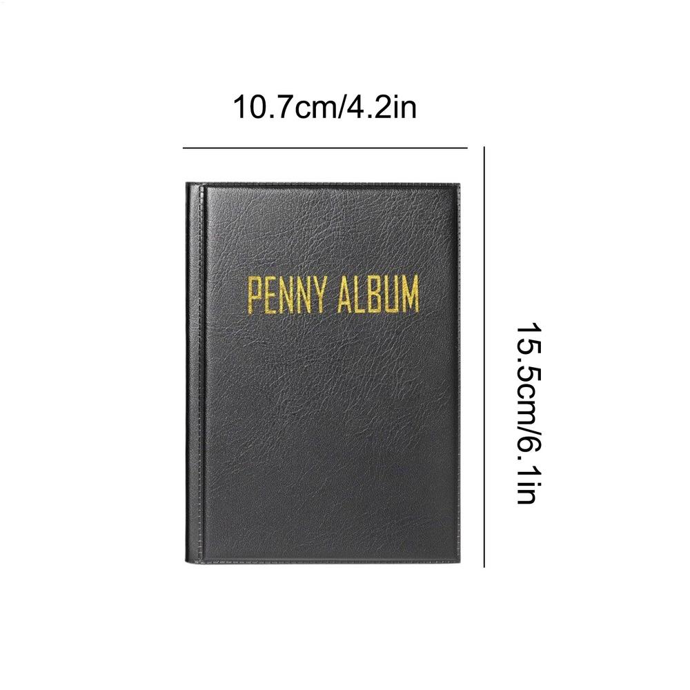 

Penny Books for Collectors Pressed Penny Holder Hold 108 Coin Holder Storage Organizer for Currency Bill Display Souvenir Travel чорний