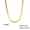 Simple Snake Chain Gold Necklace Unisex Fashion Jewelry Popular Collarbone Chain