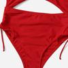 Swimsuit Women's One Piece Triangle Solid Color Multicolor Lace Up Drawstring Bikini Suits