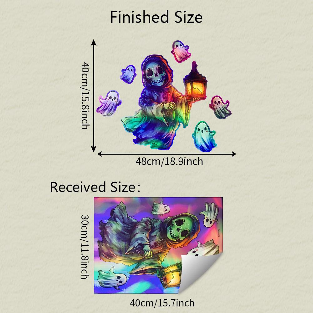 

Хэллоуин Красочный Лазерный Призрак Череп Стекло Окно Дом Фестиваль Украшение Наклейки