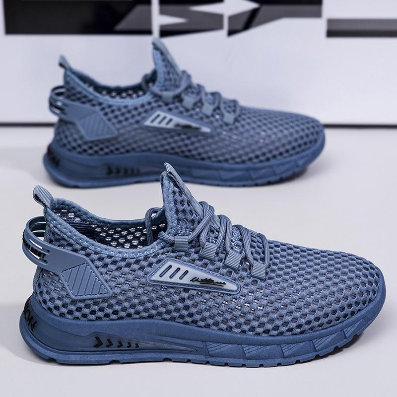 Foreign Trade New Hollow Breathable Men's Shoes Mesh Fashion Casual Sports Shoes Outdoor Student Running Shoes