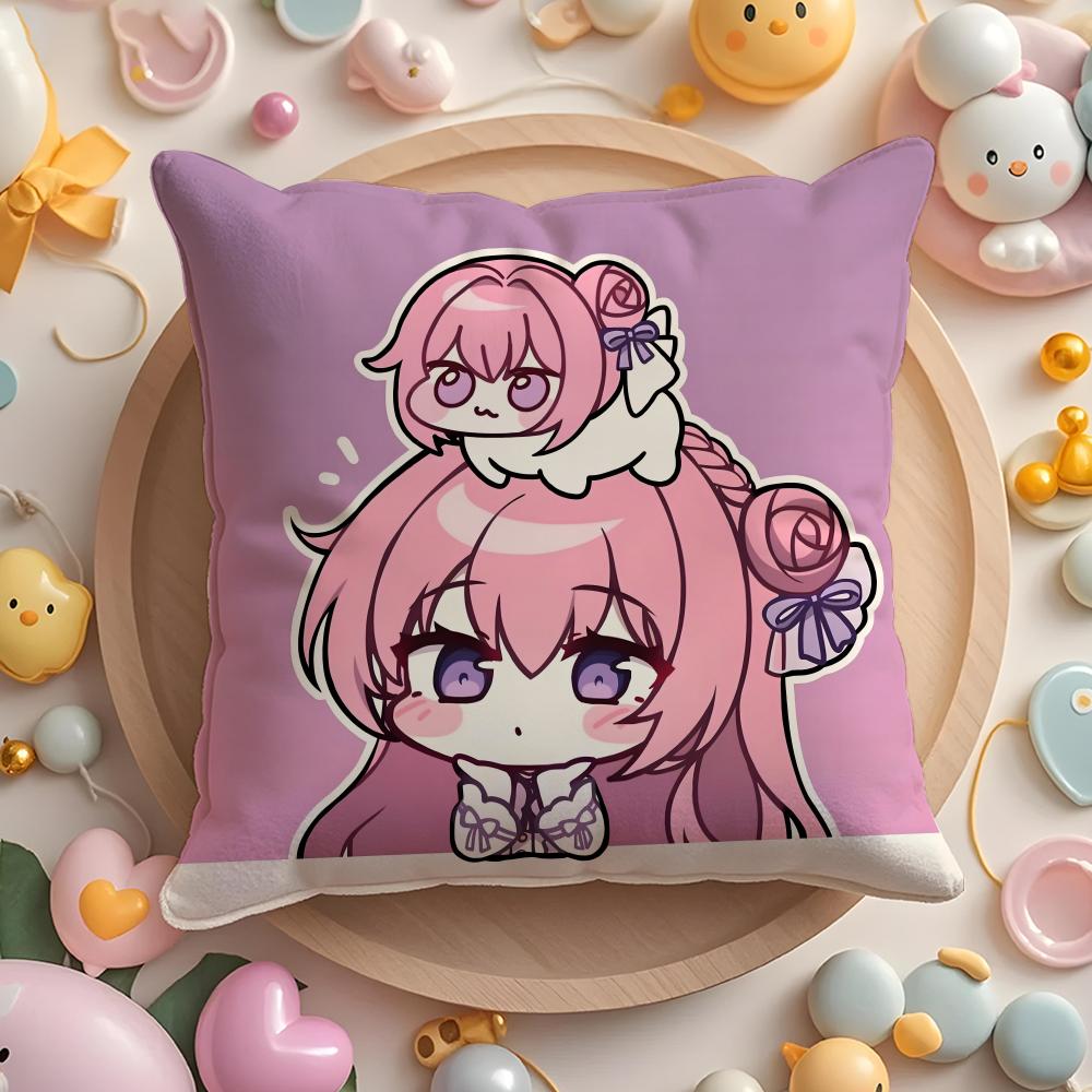 DORO Doll Victory Pink Dog Pillow Case Soft Plush Fabric Double-Sided Printed Cushion Cover Warm Winter Sofa Pillow Case