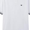Emporio Armani SS23 Logo Embroidered Striped Trim Short Sleeve Polo Shirt Men tops White 3R1FC0-1JTKZ-0100
