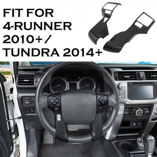 2x Car Inner Steering Wheel Panel Cover Trim Frame For 4runner 2010+ Matte Black
