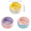 Cute Wide Mouth Ceramic Cat Bowl Cartoon Heavy Base Pet Water Bowl Donut Shape Anti-Tip Pet Food Bowl Pet Households