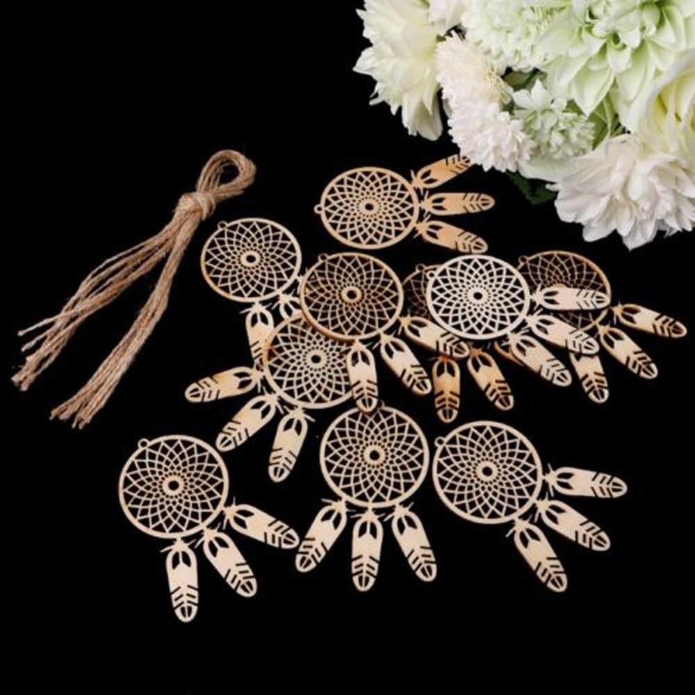 10pcs Dream Catcher Xmas Wooden Craft Ornament Christmas Tree Hanging Decoration