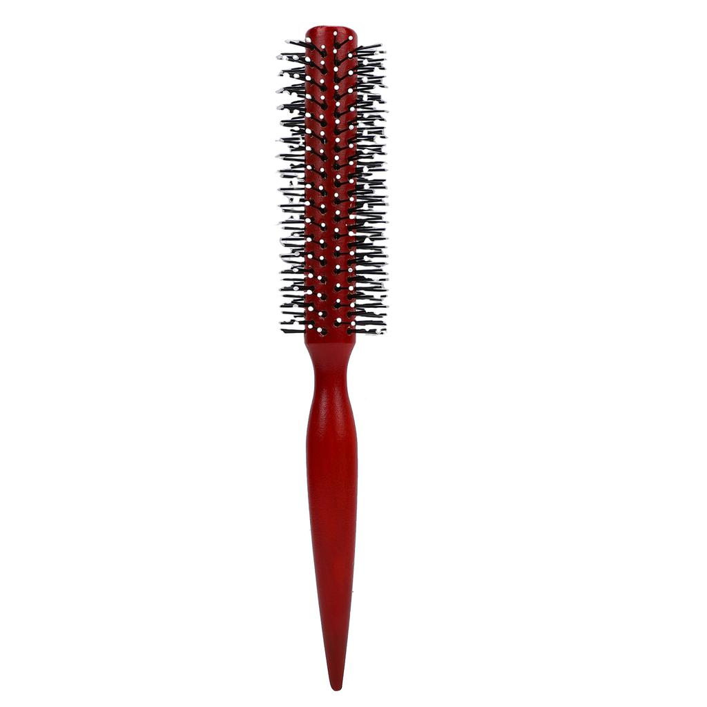 Round Styling Hair Brush Anti Static Handle Reduce Frizz Wooden Curling Roll Hairbrush for Salon Home Use L 8.9 X 1.7in