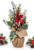 Christmas Jute Decoration Pinecone Berries Snow-Covered 25