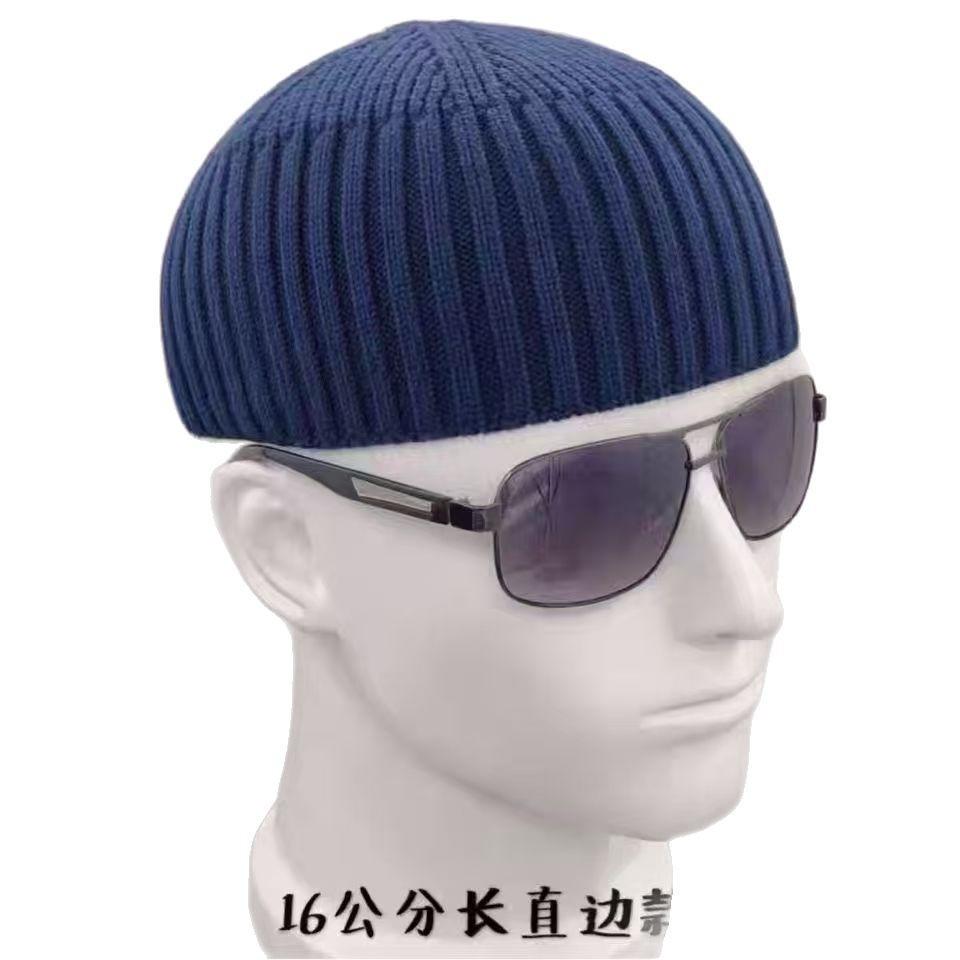 Melon hat European and American style knitted hat men's autumn and winter solid color pullover hat women's warm wool hat cold hat windproof versatile