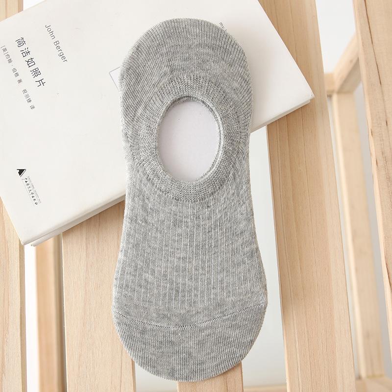 Summer Solid Color Socks Black And White Invisible Socks Light Mouth Low Top Men'S Business Socks Breathable Boat Socks Women