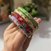 Bransoletki z emalii cloisonné z ręcznie malowanym wzorem kwiatowym, pozłacane brzegi, do noszenia na weselu, na co dzień, modna biżuteria