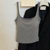 Shaved Style Slimming Square Tie Chest Pad Female Slim Fit Versatile and Elastic Inner Layer Top with Camisole Base