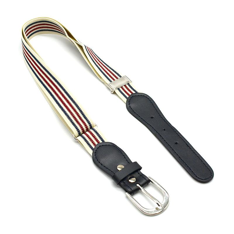 Casual Striped Children'S Belt, Male And Female Baby Belt, Elastic Belt, Primary School Boy Belt Military Training