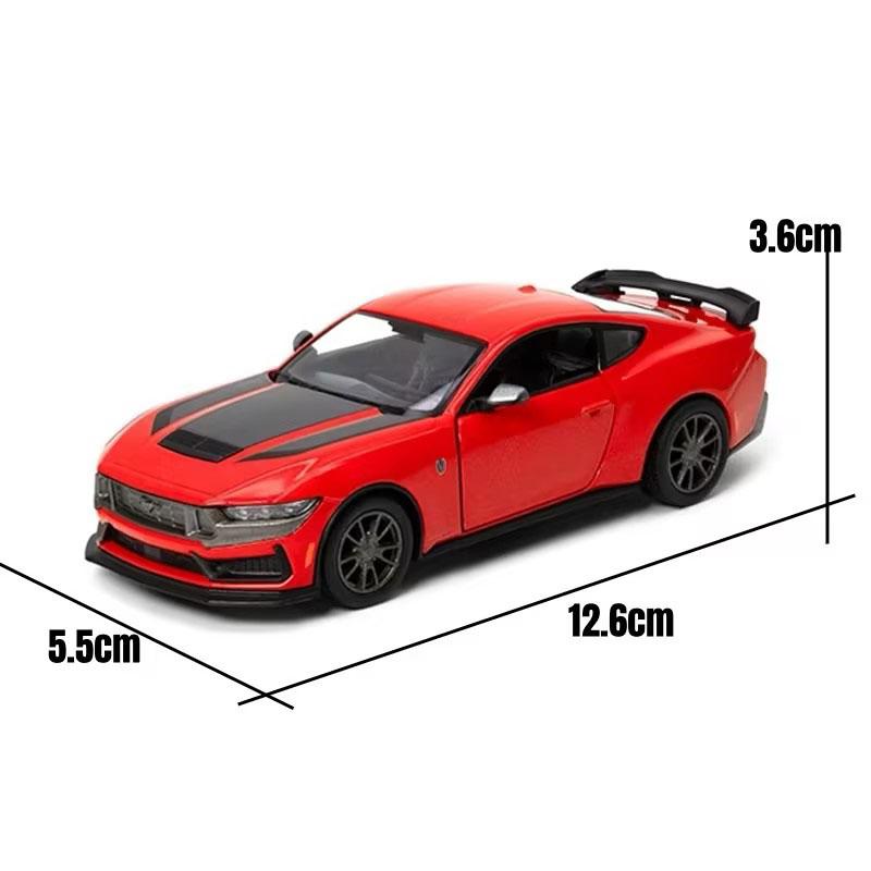 1/38 Scale 2024 Ford Mustang Dark Horse Alloy Diecast Pull Back Classical Miniature Toy Car Model Collection Children Gifts
