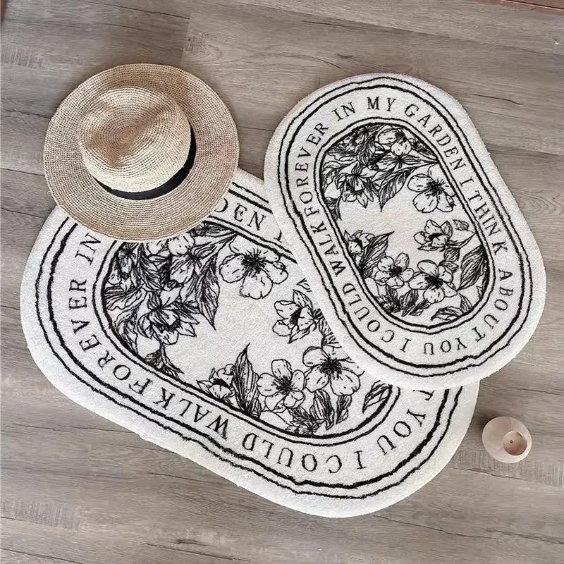Non-Slip Bath Mat Floral Doormat Absorbent Carpets Entrance Rug Balcony Floor Mat Living Room Bathroom kitchen Decor