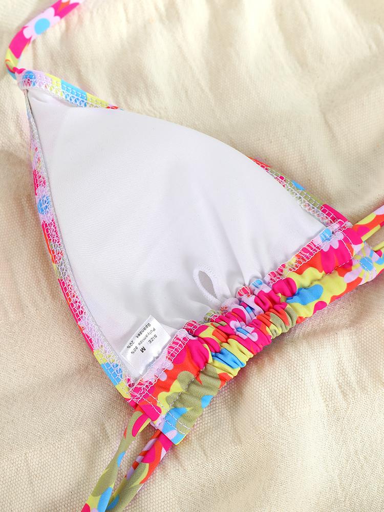 Dreieck Bikini Strings Badeanzug Damen Print Bademode Bandage Badeanzüge Floral Biquini Brasilianischer Badeanzug Strandbekleidung