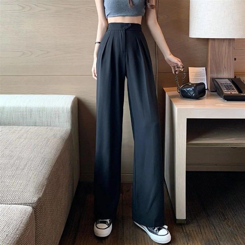 Wide Leg Pants for WOMEN'S Summer Thin High Waist Suit Pants