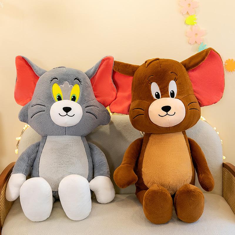 Lovable Cat and Mouse Plush Doll Toy with PP Cotton Filling 0-10cm Height for Ages 14+