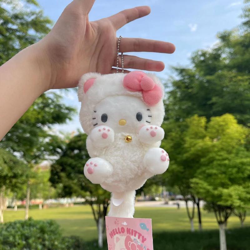 10cm Sanrio Hello Kitty Cartoon Plüschtier Plüschpuppe Stofftier Schultaschenanhänger Geschenk Kleines Ornament Plüschmädchen Geschenk Spotify Premium